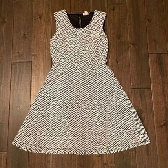 Merona Black & White Sleeveless Fit & Flare Dress S - Picture 1 of 6